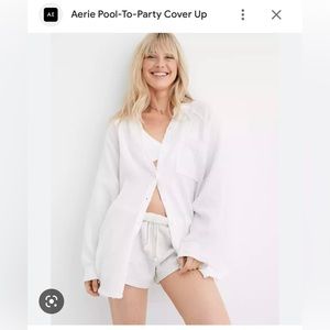 Aerie pool party cover up. White. Size small